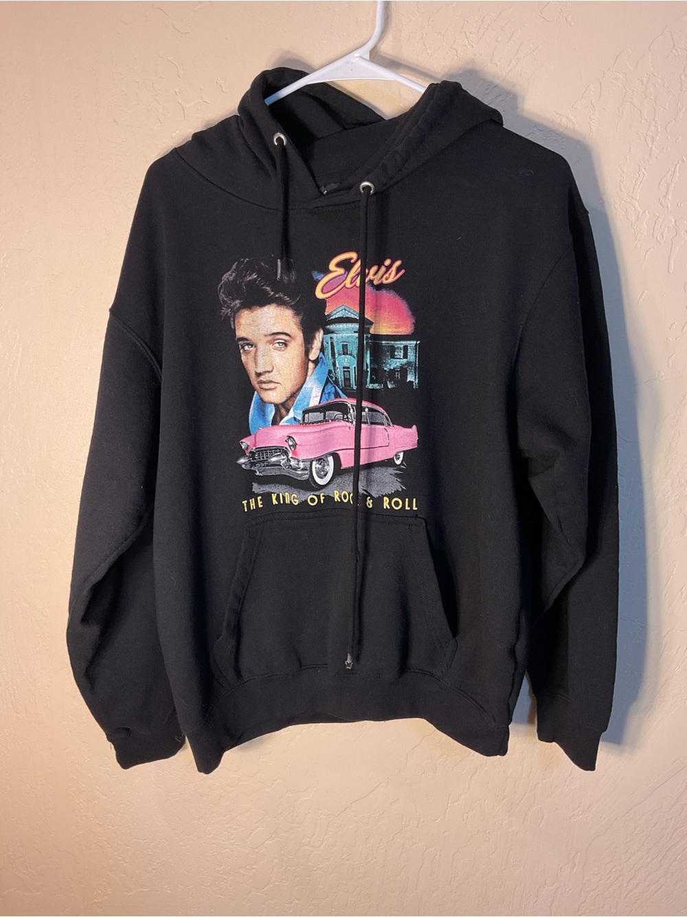 Black Elvis Graphic Hoodie Sweater - Men large